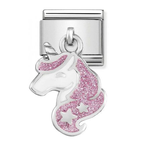 Maillon Nomination classic charms licorne glitter en Argent 