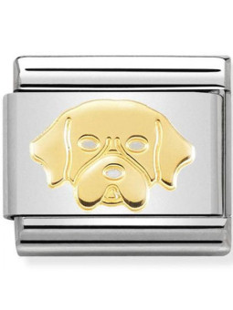 Maillon Nomination classic chien golden retriever en Or