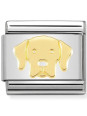 Maillon Nomination classic chien labrador en Or