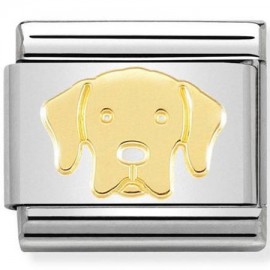 Maillon Nomination classic chien labrador en Or