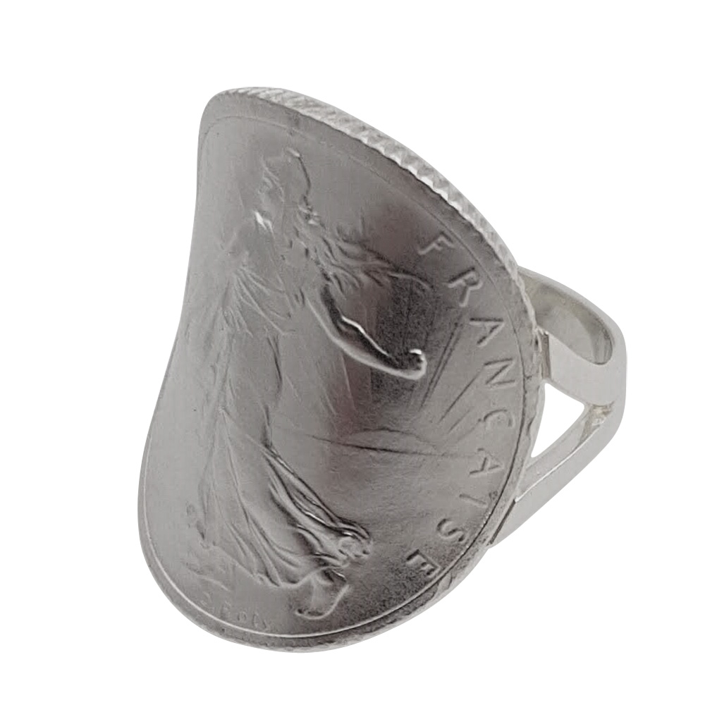 Bague piece Argent 1 Franc Semeuse