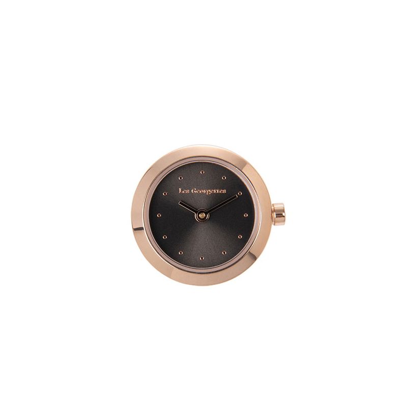 Boitier de montre Les Georgettes coutures rond doré rose cadran anthracite