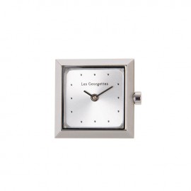 Boitier de montre Les Georgettes coutures carré argenté cadran argent