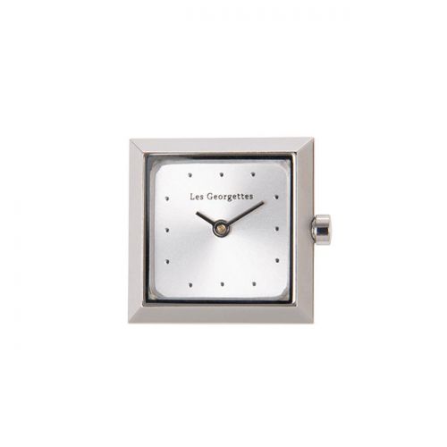 Boitier de montre Les Georgettes coutures carré argenté cadran argent