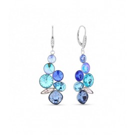 Boucles d'oreilles Spark Argent et cristaux pendantes bleues