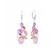 Boucles d'oreilles Spark Argent et cristaux de Swarovski pendantes roses