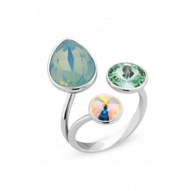 Bague Spark Argent et cristaux verts