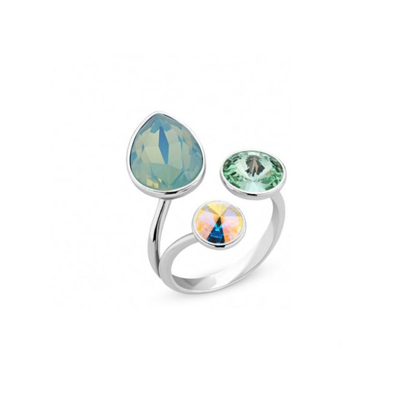 Bague Spark Argent et cristaux verts