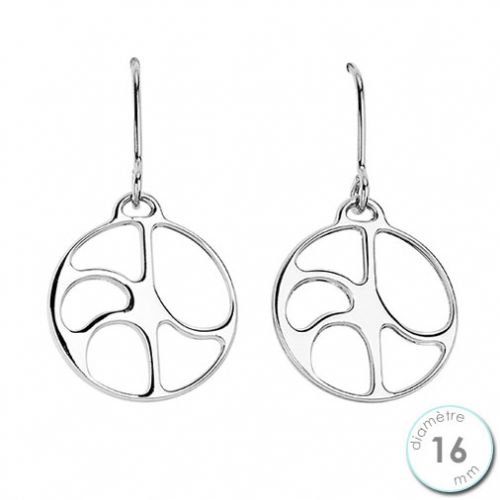 Boucles d'oreilles Les Georgettes motif volute finition argent diamètre 16 mm