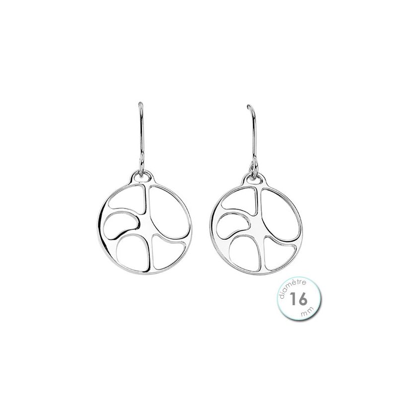 Boucles d'oreilles Les Georgettes motif volute finition argent diamètre 16 mm