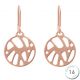 Boucles d'oreilles Les Georgettes motif perroquet finition Or rose diamètre 16 mm