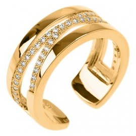 Bague Les Georgettes précieuses motif liens finition Or jaune 8 mm
