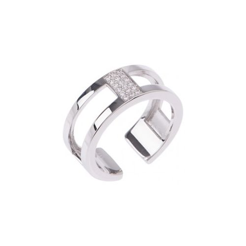 Bague Les Georgettes précieuses motif barrette finition argent 8 mm