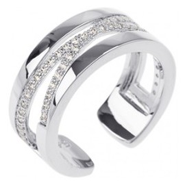 Bague Les Georgettes précieuses motif liens finition argent 8 mm