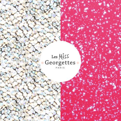 Cuir reversible miss les Georgettes glitter argent/glitter fuschia
