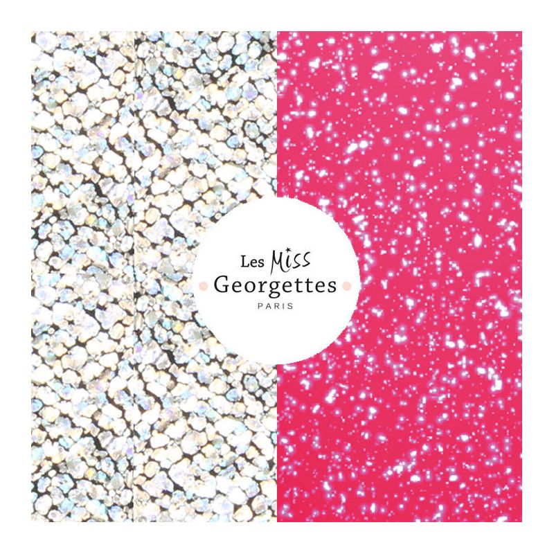 Cuir reversible miss les Georgettes glitter argent/glitter fuschia