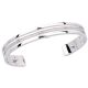 Bracelet manchette Les Georgettes précieuses motif parrallèle 8 mm finition Argent