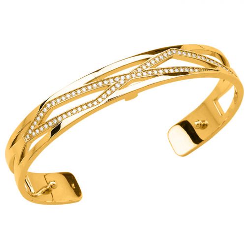 Bracelet manchette Les Georgettes précieuses motif liens 8 mm finition Or jaune