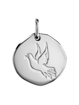 Pendentif Argent galet colombe