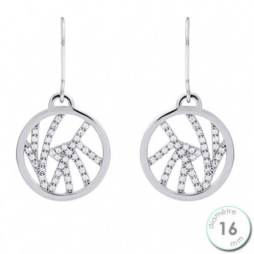 Boucles d'oreilles Les Georgettes précieuses motif perroquet finition argent diamètre 16 mm