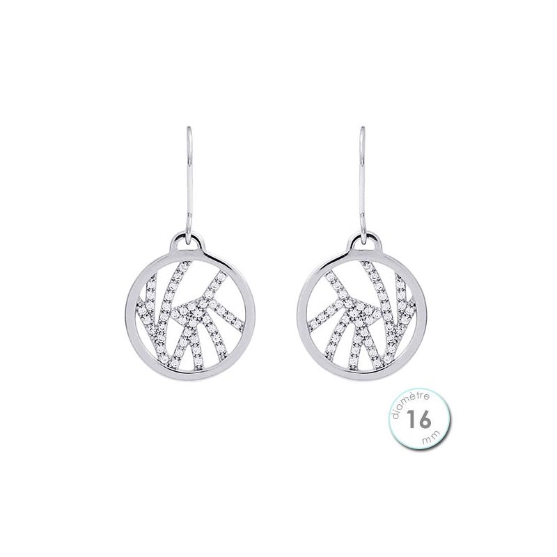 Boucles d'oreilles Les Georgettes précieuses motif perroquet finition argent diamètre 16 mm