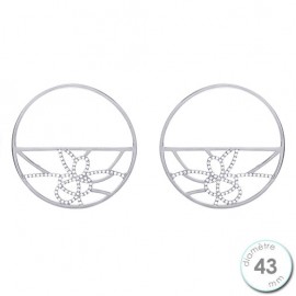 Boucles d'oreilles Les Georgettes motif pétales finition argent diamètre 43 mm