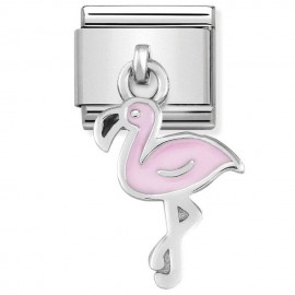 Maillon Nomination classic charms flamant rose