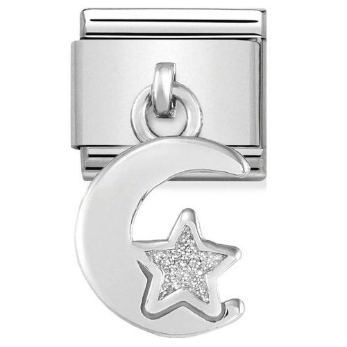  Maillon Nomination classic charms lune glitter en Argent 