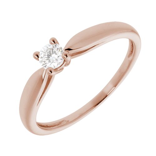 Bague solitaire Or rose et Diamant