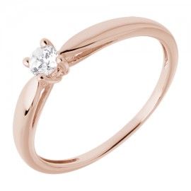 Bague solitaire Or rose et Diamant