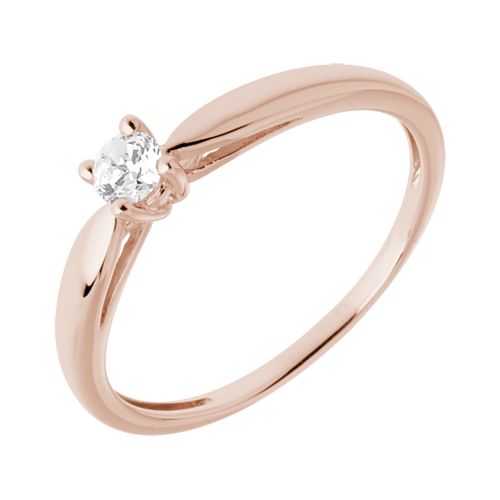 Bague solitaire Or rose et Diamant