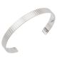 Bracelet manchette Les Georgettes for men motif verticale 14 mm finition Argent satiné