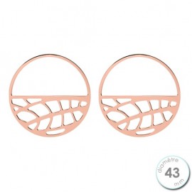 Boucles d'oreilles Les Georgettes motif ruban finition Or rose diamètre 43 mm