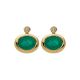 Boucles d'oreilles Or, emeraudes et Diamants