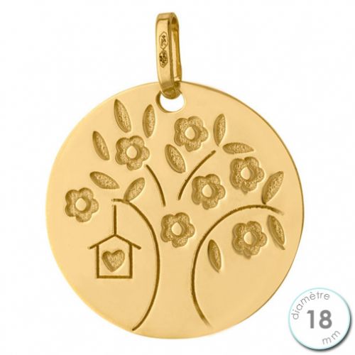 Spirituel et Bien-être - Pendentif Or jaune Arbre de vie et Amour