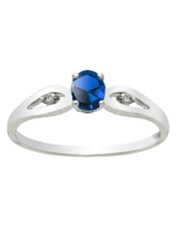 Bague Or blanc, Saphir et Diamant