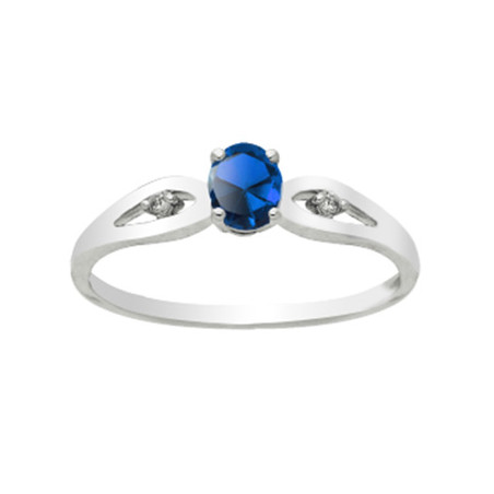 Bague Or blanc, Saphir et Diamant