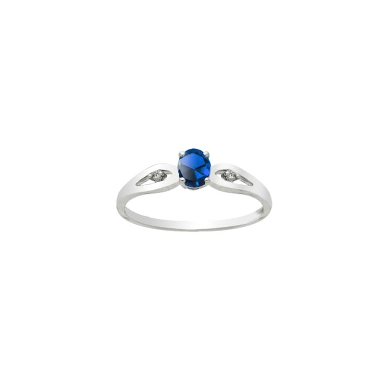 Bague Or blanc, Saphir et Diamant