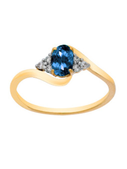 Bague Or jaune, Saphir et oxydes