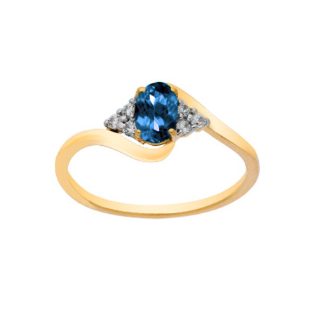 Bague Or jaune, Saphir et oxydes