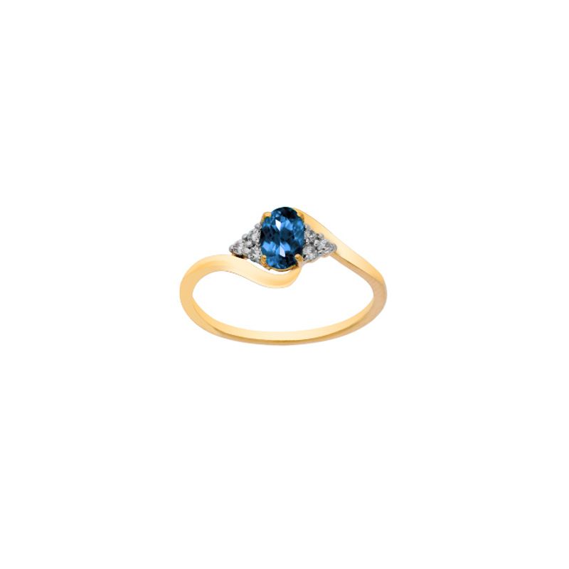 Bague Or jaune, Saphir et oxydes