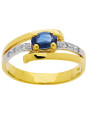 Bague Or jaune, Saphir et Diamants