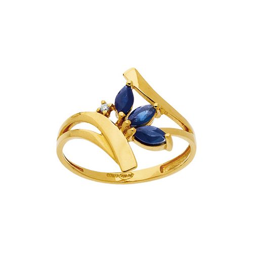 Bague Or jaune, Saphir et Diamants