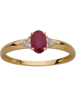 Bague Or jaune, rubis et Diamant