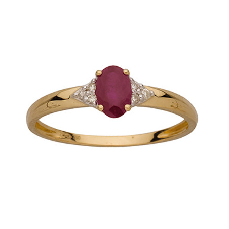 Bague Or jaune, rubis et Diamant