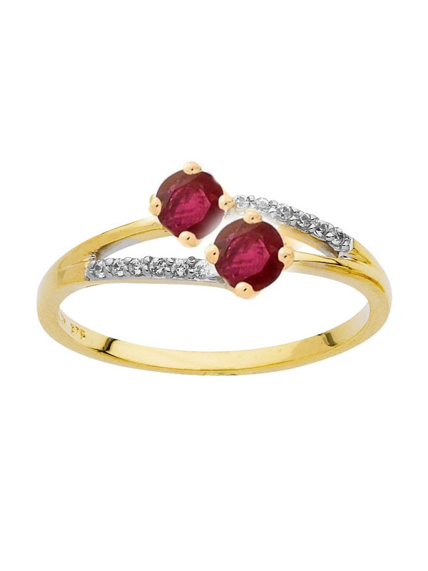Bague Or jaune, rubis et Diamant