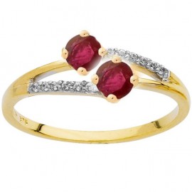 Bague Or jaune, rubis et Diamant