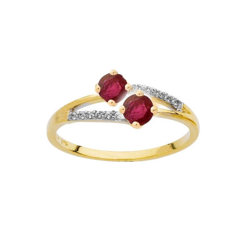 Bague Or jaune, rubis et Diamant