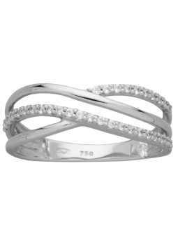 Bague Or blanc et oxydes