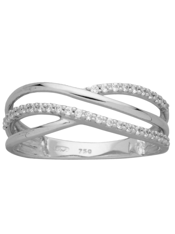 Bague Or blanc et oxydes